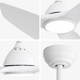 52 Inch Modern Ceiling Fan with 22W LED Light, 3 ABS Fan Blades DC Motor White Ceiling Fan for W882P195914