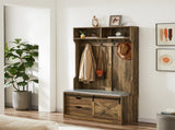 Light brown, Column Coat Rack with Storage Shoe Cabinet 61909411