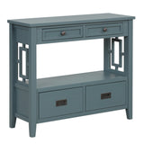 36'' Farmhouse Pine Wood Console Table Entry Sofa Table with 4 Drawers & 1 Storage Shelf for W120246660