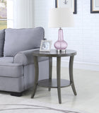 Perth Contemporary Oval Shelf End Table, Gray T2574P164759
