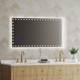 ZNTS 48X24 inch LED Bathroom Mirror with Lights Backlit RGB Color Changing Lighted Mirror for Bathroom W1820122114