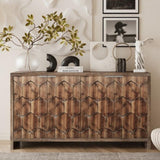 Accent Cabinet Farmhouse Style 4 Door Wooden Cabinet Sideboard Buffet Server Cabinet Storage W1435P216113