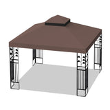 10x10 Ft Outdoor Patio Gazebo Replacement Canopy, Double Tiered Gazebo Tent Roof Top Cover W41939705