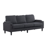 dark grey color knock down 3-seat combo sofa with storage ottoman for living room apartment bedroom W2603P169692