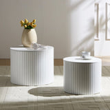 Nested table set 2 pieces, MDF coffee table set Living room/lounge area, White W2085P185151