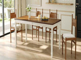 TREXM Traditional Rectangular Dining Table with Framed Wood Top and Turned Legs for Dining Room & N715P503381N