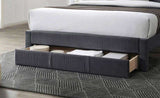 Luxury Contemporary Look 1pc Queen Size Bed w Storage Drawer Charcoal Corduroy Headboard Bedframe B011P238964