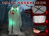 4.3ft Halloweenations Outdoor Life Size Animatronics Ghost with Trident, Sound-Actived Party 86483055