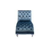 COOMORE Velvet Chaise Lounge Indoor,Button-Tufted Upholstered Chaise Lounge Chair with Pillow for W39538684