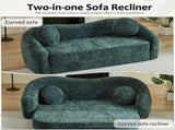 86-inch Curved Convertible Sofa Recliner, 2-in-1 Frameless Folding Sofa Bed with Pull-Out Base and W3505P452833