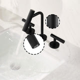 Two Handles Widespread 8 inch Bathroom Matte Black 3 Pieces Basins Lavatory Sink W1217P298894