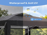 10x10 FT Folding Canopy Tent with 4 Sidewalls, One-Push Central Lock Outdoor Canopy with 2 Clear 04350771