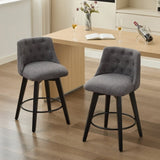 007-25" Swivel Bar Stools Set of 2-Modern Counter Height Stools with Linen Upholstery&Button Tufted W2636P242117