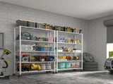 5-Layer Adjustable Shelf Iron Shelving Unit with 1.5" Nylon Wheels for Home Use 35.43*13.78*64.96in 84932247