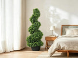 2 Pack Green Artificial Boxwood Topiary 91 cm Decorative Spiral Plant 79692681