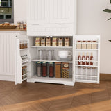 Pantry Cabinet, 71.65" Tall Storage Cabinet with Drawer, 2 Cabinets & 6 Door Adjustable 84611790