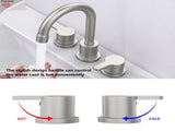 Widespread Bathroom Faucet Brushed Nickel 2 Handle 8 inch 3 Hole 360&degSwivel Spout Vanity T3177P412862