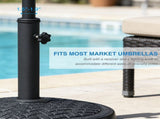16 In Round Resin Umbrella Base in Black For Use With Patio Table 19742642