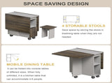 5 Pieces Folding Extendable Dining Table Set with 4 Chairs for 4 Peoples, 55'' Drop Leaf Wood 44378829
