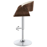 Ecru and Chrome Adjustable Bar Stool B062P153493