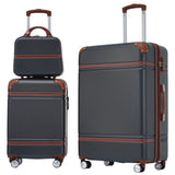 ZNTS Hardshell Luggage Sets 3 Pieces 20"+28" Luggages and Cosmetic Case Spinner Suitcase with TSA Lock PP312781AAB