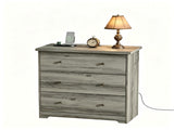 () 3-Drawer Cabinet with Electric Drawers Particleboard Bedside Table with 29446881