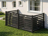 4Panel Solid Fir Wood Outdoor Privacy Screen, NoDig AC Unit Cover Fence with Ground Stakes, 25830153