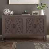 ZNTS 4 Door Wooden Twill Sideboard American Country Vintage Old Living Room Dining Room Hallway Entryway W1445135402