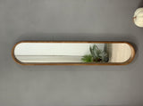 9.5x2x47.2" Decorative Rubber Frame Mirror with Elongated Oval Frame, Brown W2078P195626