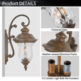 Vintage Outdoor Lantern, Weatherproof Exterior Sconce Light with Clear Glass Shade, Waterproof W1340P209947