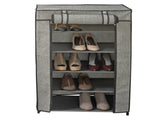 5-Tier 23.6" L 10 Pair Shoe Organizer with Cover in Black 95291169