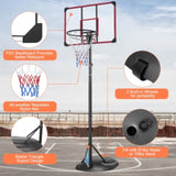 ZNTS Portable Basketball Hoop Adjustable 7.5ft - 9.2ft with 32 Inch Backboard for Youth Adults Indoor 27851282