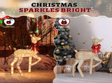 3-Piece Lighted Christmas Reindeer Set Outdoor Decorations, Weather Proof Sparkling Deer 40145997