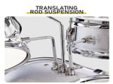 14"x10" 5-Pieces Junior Kids Drum Set Kit Pedal Drum Stick Wrench Drum Stool Silver 96527126