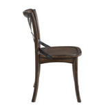 Dark Oak and Black Side Chair with X Shape Back B062P189230