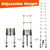 Telescoping Ladder 12.5FT, Telescopic Extension Ladder, Aluminum Alloy Folding Ladder Portable W2660P255609