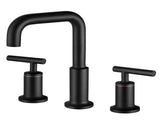 Matt Black Widespread Bathroom Sink Faucet with With CUPC Water Supply Hose and Cartridge DSDC729MB