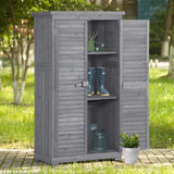 ZNTS TOPMAXen Garden Shed 3-tier Patio Storage Cabinet Outdoor Organizeren Lockers with Fir WF285327AAE