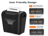 12-Sheet Paper Shredder for Home, Quiet Cross Cut Shredders, P-4 Ultra Security, 4.5 Gal Bin, Shred 95940306
