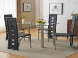 5 Pieces Dining Table Set for 4, Kitchen Room Tempered Glass Dining Table, 4 34557652
