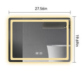 27 in. H LED Single Vanity Mirror in Polished Crystal Vanity LED Mirror for W2026P203529
