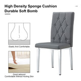 4 piece set of gray armless dining chairs brings a touch of elegance and mystery to the dining area W1151132006
