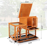 ZNTS Detachable Rabbit Hutch with Removable Tray and Rolling Casters, Orange W2181P190616