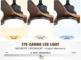 60 Inch Ceiling Fan With Lights 3 Solid Wood Fan Blade Noiseless Reversible Motor Remote Control W882P212625