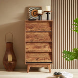 4 Drawer Double Dresser Features Vintage-style and Bevel Design W578132027