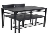 Dining Table Set for 4, Kitchen Table with 2 Chairs and a Bench, 4 Piece Kitchen Table Set for Small 82620378
