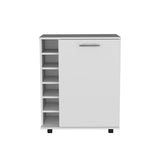 Wick Bar Cart with Integrated Wine Storage, Spacious Cabinet and Smooth Rollers B200P188880