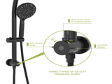 Multi Function Dual Shower Head - Shower System with 4.7" Rain Showerhead, 7-Function Hand Shower, W124361904
