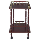 Merlot and Brass 2-shelf Serving Cart B062P145531