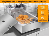 EH81 2500W MAX 110V 6.3QT/6L Stainless Steel Single Cylinder Electric Fryer US 44109609